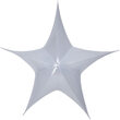 54" White Unlit Hanging Star, Fold Flat Frame with Metallic Lame