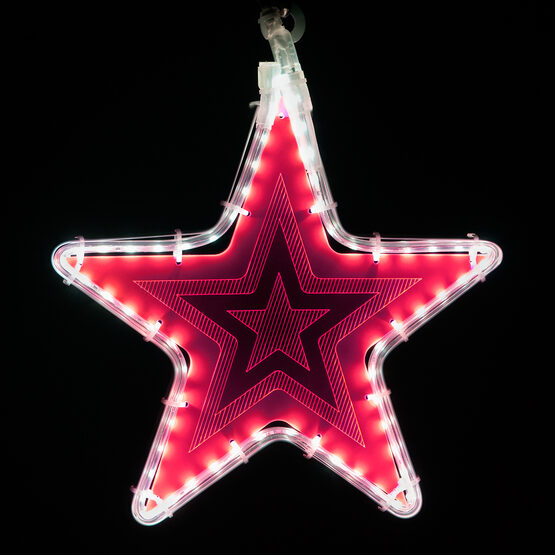 10" Electric Pink Star Light with Star Laser Etching 