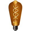 ST64 5W FlexFilament TM LED Edison Light Bulb, Warm White Antiqued Glass