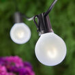 10' Patio String Light Set, 10 Cool White G50 FlexFilament TM LED Satin Glass Bulbs, Black Wire