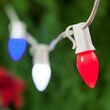 75' Patio String Light Set, 75 Red, White and Blue C7 OptiCore LED Bulbs