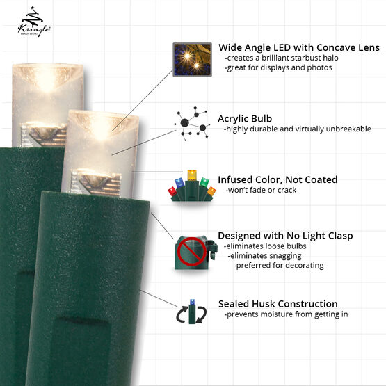 Cool White String Lights, 50 ct, LED 5MM Mini