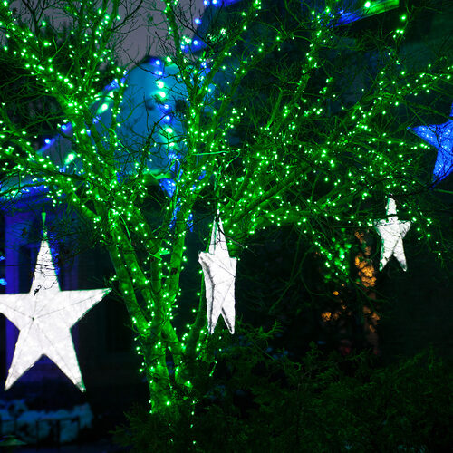 Green Outdoor LED String Lights, 50 ct, 4" Spacing, 5MM