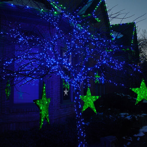 Blue Outdoor LED String Lights, 50 ct, 4" Spacing, 5MM
