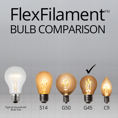G45 120V Dimmable Globe Light FlexFilament TM LED Edison Light Bulb, Warm White Transparent Glass Medium Base