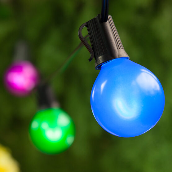 G50 120V FlexFilament TM Vintage LED Light Bulb, Multicolor Satin Glass Intermediate E17 Base
