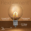 G50 FlexFilament TM Vintage LED Light Bulb, Warm White Transparent Acrylic