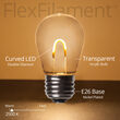 S14 FlexFilament TM Vintage LED Light Bulb, Warm White Transparent Acrylic