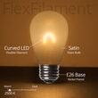 S14 FlexFilament TM Vintage LED Light Bulb, Warm White Satin Glass