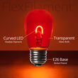 S14 FlexFilament TM Vintage LED Light Bulb, Red Transparent Glass