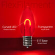 C9 FlexFilament TM Vintage LED Light Bulb, Red Transparent Acrylic