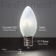 C9 FlexFilament TM Vintage LED Light Bulb, Cool White Satin Glass