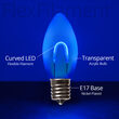 C9 FlexFilament TM Vintage LED Light Bulb, Blue Transparent Acrylic