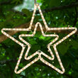 24" LED Double 5 Point Star, Warm White Lights 