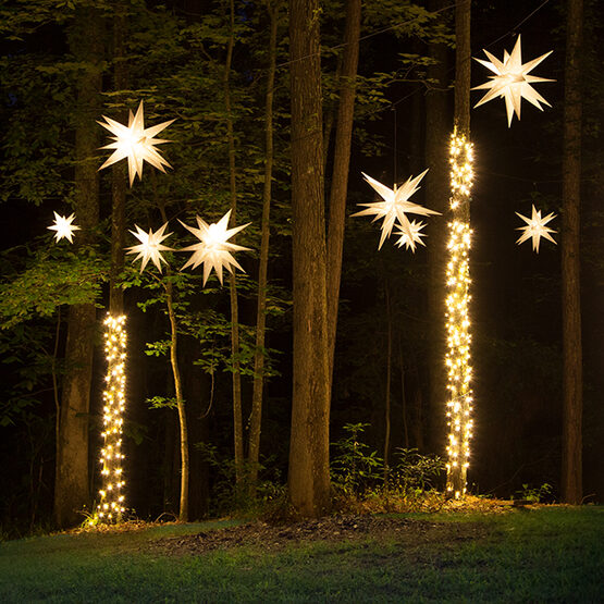 17" White Aurora Superstar TM Moravian Star Lantern, Fold-Flat, LED Lights 