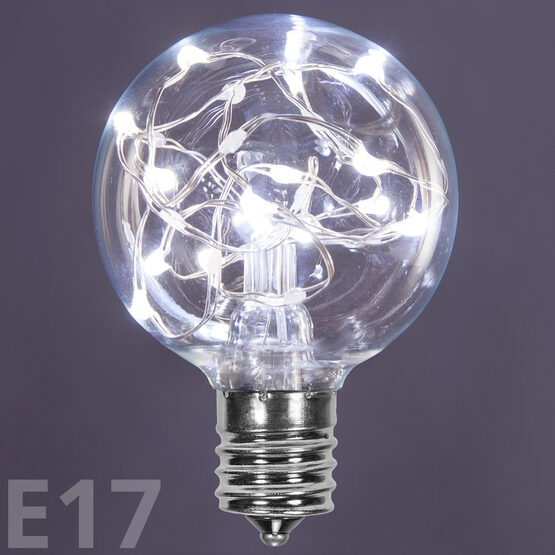 G50 LEDimagine TM Fairy Globe Light Bulb, Cool White, E17 Base
