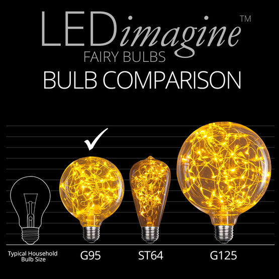 G95 LEDimagine TM Fairy Globe Light Bulb, Gold