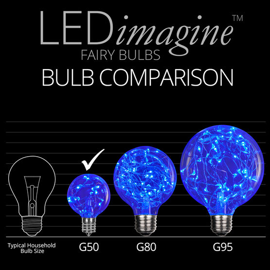 G50 LEDimagine TM Fairy Globe Light Bulb, Blue, E17 Base