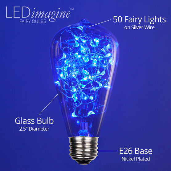 ST64 LEDimagine TM Fairy Light Bulb, Blue