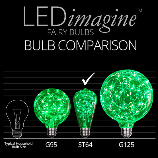 ST64 LEDimagine TM Fairy Light Bulb, Green