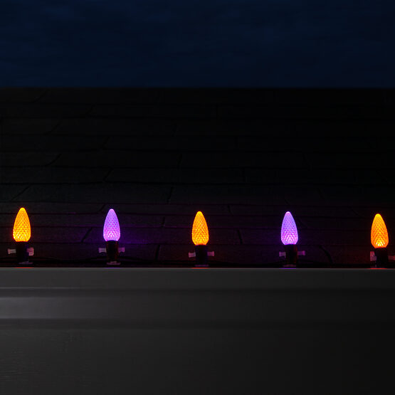 OptiCore C9 Commercial LED String Lights, Amber / Purple, 50 Lights, 50'