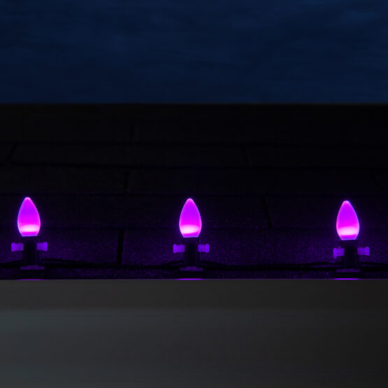 C7 Smooth OptiCore LED Light Bulbs, Purple, E12 Base