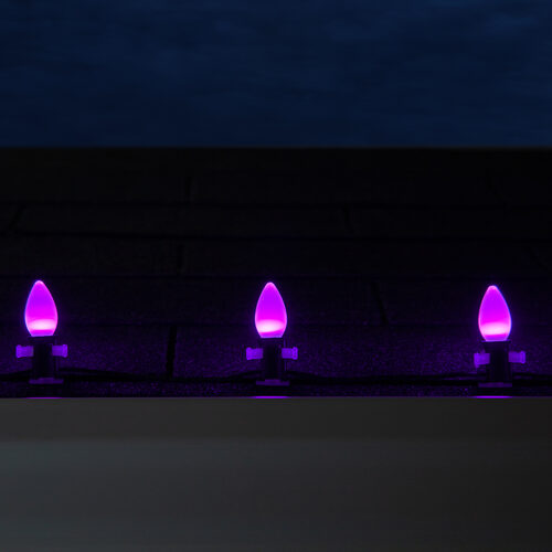 C7 Smooth OptiCore LED Light Bulbs, Purple, E12 Base