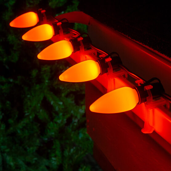 C9 Smooth OptiCore LED Light Bulbs, Amber / Orange, E17 Base