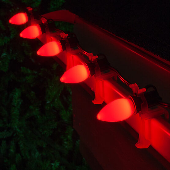 C7 Smooth OptiCore LED Light Bulbs, Red, E12 Base