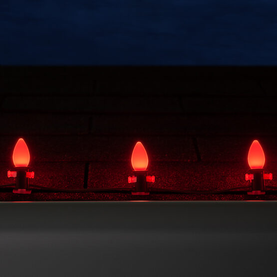 C7 Smooth OptiCore LED Light Bulbs, Red, E12 Base