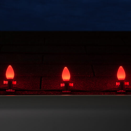 C7 Smooth OptiCore LED Light Bulbs, Red, E12 Base