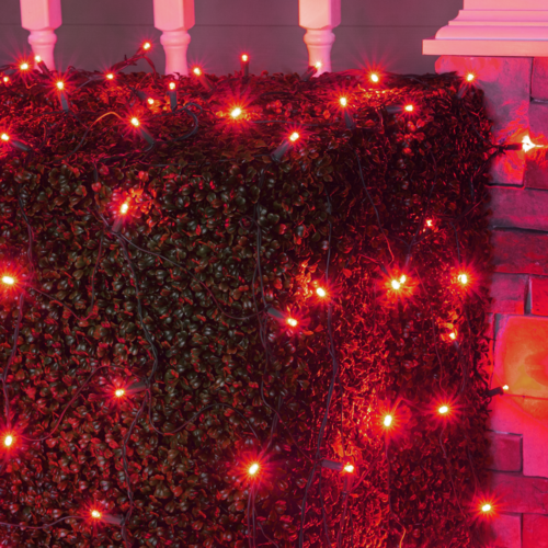 4' x 6' 5mm LED Net Lights, Red, Green Wire