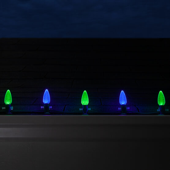 OptiCore C9 Commercial LED String Lights, Blue / Green, 50 Lights, 50'