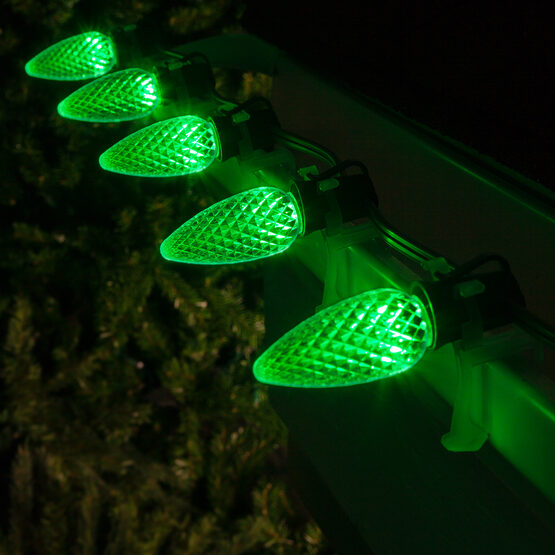 OptiCore C9 Commercial LED String Lights, Green, 25 Lights, 25'