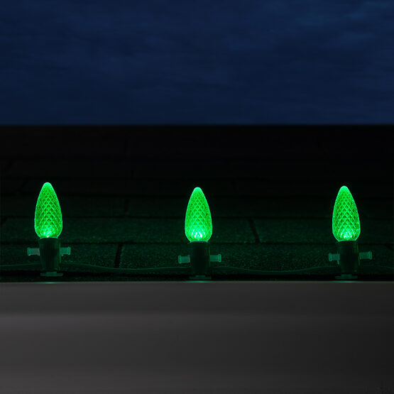 OptiCore C9 Commercial LED String Lights, Green, 25 Lights, 25'