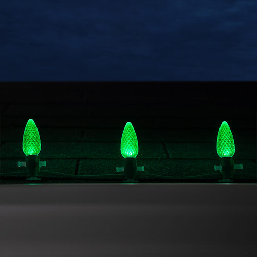 OptiCore C9 Commercial LED String Lights, Green, 25 Lights, 25'
