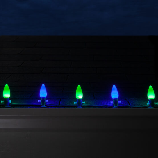 Smooth OptiCore C9 Commercial LED String Lights, Blue / Green, 50 Lights, 50'