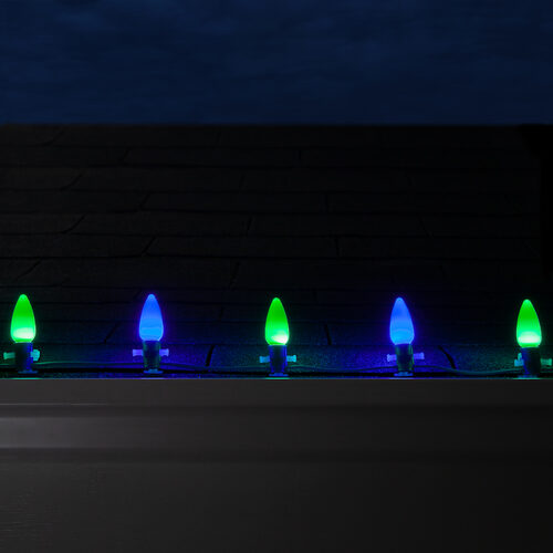 Smooth OptiCore C9 Commercial LED String Lights, Blue / Green, 50 Lights, 50'