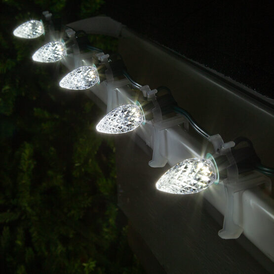 OptiCore C7 Commercial LED String Lights, Cool White, 25 Lights, 25'