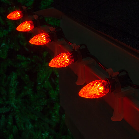 OptiCore C7 Commercial LED String Lights, Amber, 25 Lights, 25'