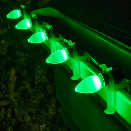 Smooth OptiCore C7 Commercial LED String Lights, Green, 25 Lights, 25'