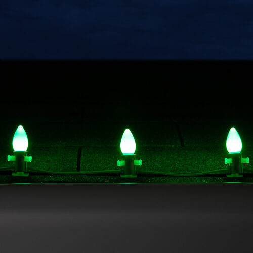 Smooth OptiCore C7 Commercial LED String Lights, Green, 25 Lights, 25'