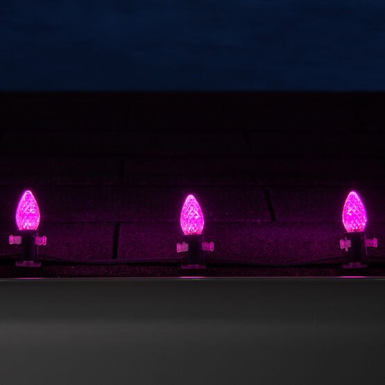 OptiCore C7 Commercial LED String Lights, Pink, 25 Lights, 25'