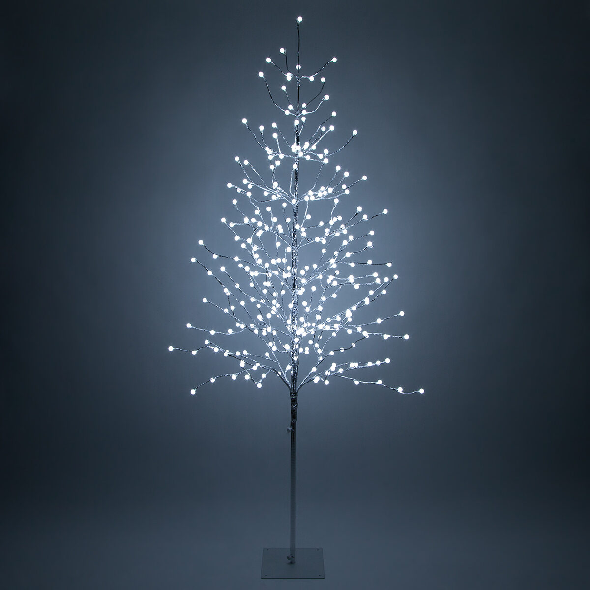 6' Silver Decorative Tree, Cool White LED Mini Globe Lights