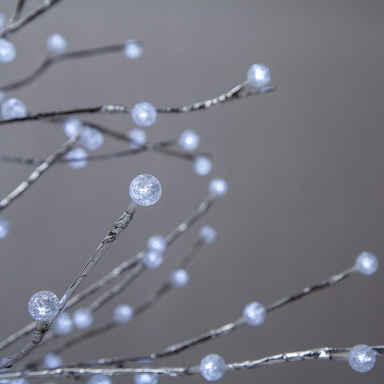 6' Silver Decorative Tree, Cool White LED Mini Globe Lights 