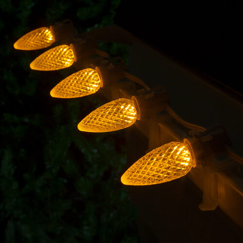 OptiCore C9 Commercial LED String Lights, Gold, 25 Lights, 25'