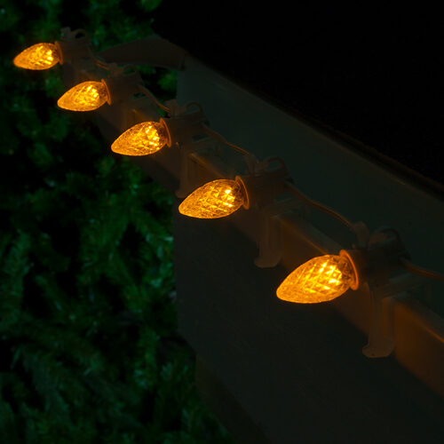 OptiCore C7 Commercial LED String Lights, Gold, 25 Lights, 25'