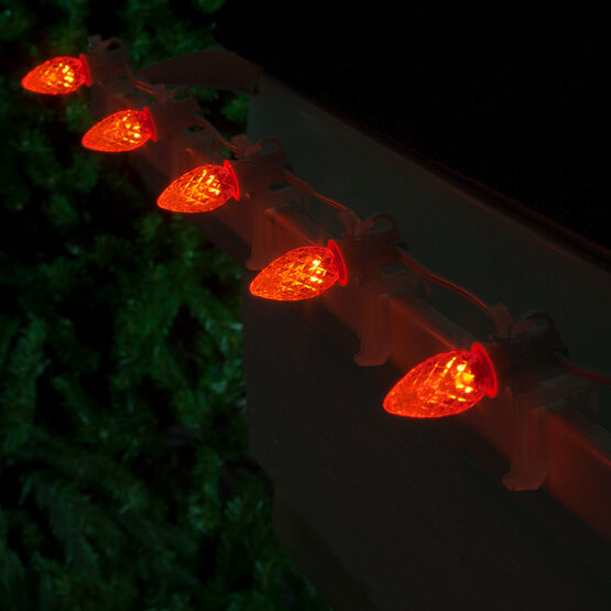 OptiCore C7 Commercial LED String Lights, Amber, 25 Lights, 25'