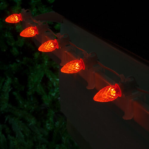 OptiCore C7 Commercial LED String Lights, Amber, 25 Lights, 25'