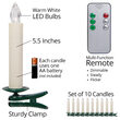 5.5" Battery Operated Tree Candles with Remote, Set of 10